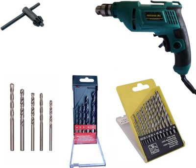 Atrocitus 10mm Drill Machine With masonaryBit,wooden,Hss Power & Hand Tool Kit(24 Tools)