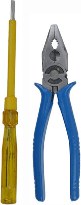 ALYRATOOLS 2-Piece Tool Set Tester Screwdrive & Blue Plier Hand Tool Kit(2 Tools)