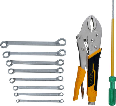 ALYRATOOLS 3-Piece Spanner, Locking Plier & Tester Screwdriver Set Hand Tool Kit(3 Tools)