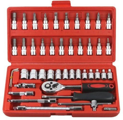 AK HANDTOOL 46 In 1 Pcs Tool Kit & Screwdriver and Socket Set, Hand Tool Kit Wrench Set Power & Hand Tool Kit(46 Tools)