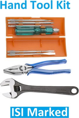Sauran Pack of 8 ISI Marked Combination Hand Tool Set (KIT15) Hand Tool Kit(8 Tools)