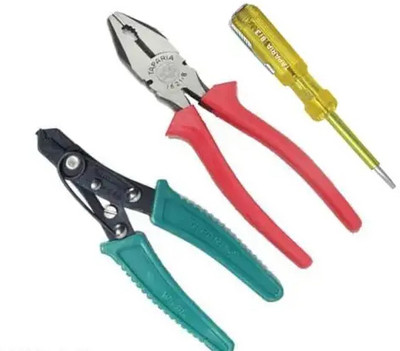 KSK STORE TAPARIA -Plier 1621-8inch,Tester813 with WS-06inch Wire Cutter Hand Tool Kit(3 Tools)