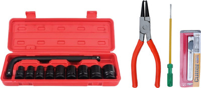 ALYRATOOLS Socket Set Circlip Plier Line Tester Cutter Knife Hand Tool Kit(4 Tools)