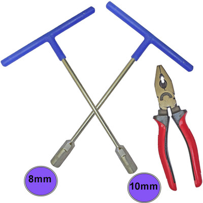 Inditrust Heavy duty 2pc Hex T Spanner 8mm and 10mm With Plier set Hand Tool Kit(3 Tools)