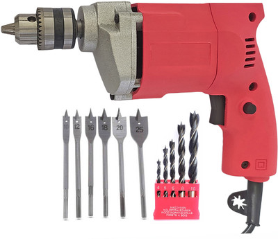 Inditrust 10 drill machine with 6pc Flat 5pc Wood Drill Bit Set Power & Hand Tool Kit(3 Tools)
