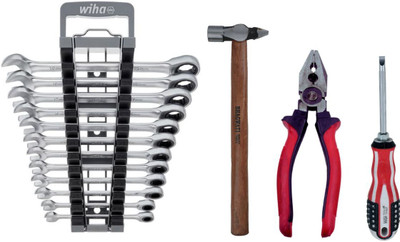 ALYRATOOLS 4-Piece Spanner Set with Hammer, Plier & Screwdriver Hand Tool Kit(4 Tools)