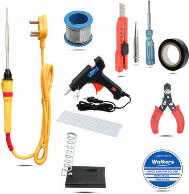 Walkers WKCB78 11in1 Mobile Repairing 25W Soldering Iron Kit with Glue Gun Combo Kit Set Power & Hand Tool Kit(11 Tools)