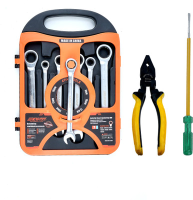 ALYRATOOLS 3-Piece Ratcheting Combination Wrench Set with Pliers & Screwdriver Hand Tool Kit(3 Tools)