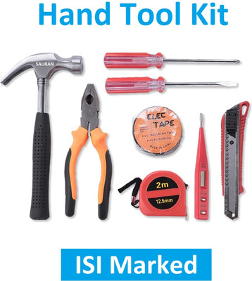 Sauran Pack of 8 ISI Marked Combination Hand Tool Set (KIT29) Hand Tool Kit(8 Tools)