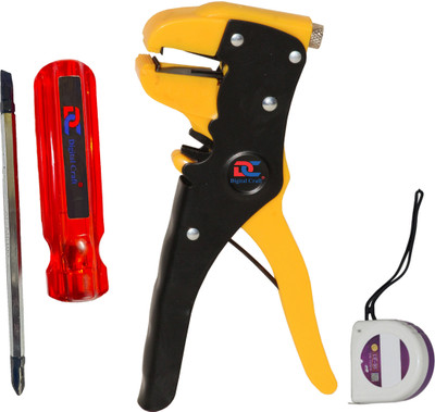 Digital Craft Automatic Wire Stripper,Tape 3Mtr,4Inch 2 IN 1 Screw Driver Hand Tool Kit(3 Tools)