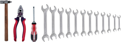 ALYRATOOLS 4-Piece Hand Tool Kit with Spanner Set, Hammer, Plier & Screwdriver Hand Tool Kit(4 Tools)
