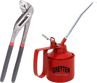 GREYTEN Hand Tools Set With Water Pump Plier & Oil Can 1/4 Pint Hand Tool Kit(2 Tools)