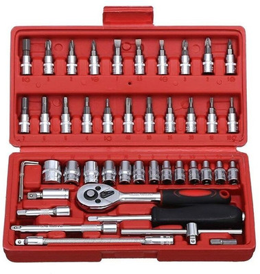 Lozenge 46 In 1 Pcs Tool Kit Set & Screwdriver and Socket Set, Hand Tool Kit Wrench Set Socket Set(Pack of 1)