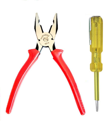 Paradise Tools India Combination Plier 1621-8 Cutting Plier 8-inch and Line Tester Hand Tool Kit(2 Tools)