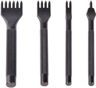 BOLT Steel Leather Craft Diamond Chisel Stitching Hole Stitching Punch Tool 4mm Power & Hand Tool Kit(4 Tools)