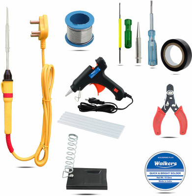 Walkers WKCB77M1 11in1 25W Soldering Iron Kit with Glue Gun & Screwdriver Combo Kit Set Power & Hand Tool Kit(11 Tools)