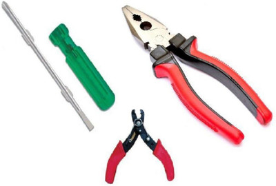 Aaisha Crafts Hand Tools Kits (Plier, Wirecutter, 2 in 1 Screwdriver) 3-Pcs. Combo Power & Hand Tool Kit(3 Tools)