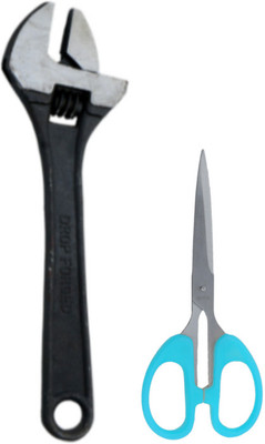 ALYRATOOLS 2-Piece Adjustable Wrench & Multi-Purpose Scissor Set Hand Tool Kit(2 Tools)