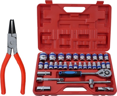 ALYRATOOLS ProMax 2-Piece Socket Set with Long Nose Pliers-32.D Hand Tool Kit(2 Tools)
