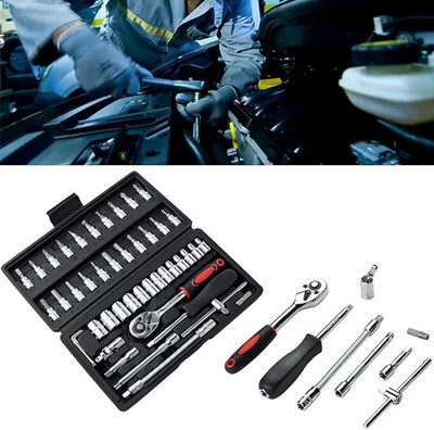 SRSW 46 in 1 Pcs Tool Kit & Screwdriver Multi Purpose Combination Tool Case Precision Power & Hand Tool Kit(46 Tools)