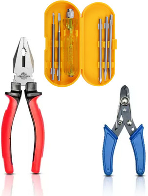 Kshivi 5 Pcs Screwdriver Set with 8 Inch Lineman Plier and Wire Cutter Combination Screwdriver Set(Pack of 3)