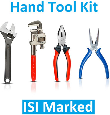 Sauran Pack of 4 ISI Marked Combination Hand Tool Set (KIT14) Hand Tool Kit(4 Tools)