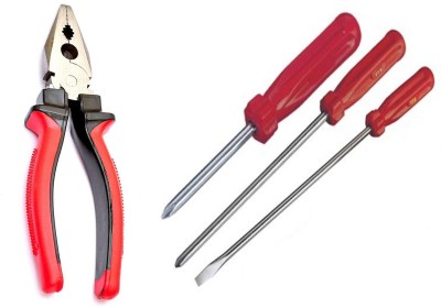 Red Champion Plier hand screwdriver combo Set Power & Hand Tool Kit(4 Tools)