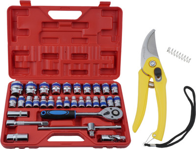 ALYRATOOLS ProMax 2-Piece Socket Set with Precision Pruning Shears-32.C Hand Tool Kit(2 Tools)