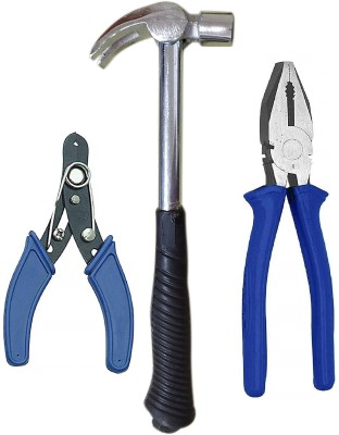 Inditrust new Claw Hammer Wire cutter and Plier (Pack of 3) Hand Tool Kit(3 Tools)