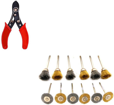 Digital Craft Wire Stripper & 12Pc Wire Brush Set Power & Hand Tool Kit(3 Tools)