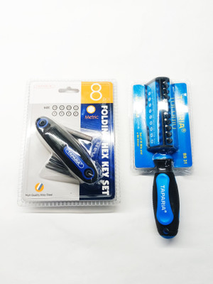 TOM /Taparia Folding Allen key Set+ 31 in 1 Bit Driver Set Hand Tool Kit(2 Tools)