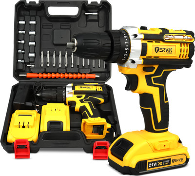 FERVIK FZ-21 Volt Battery operated Screwdriver DOUBLE battery Power & Hand Tool Kit(30 Tools)