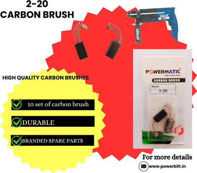 Powermatic 10 Set of 2-20 carbon brush for driller machine Power & Hand Tool Kit(10 Tools)