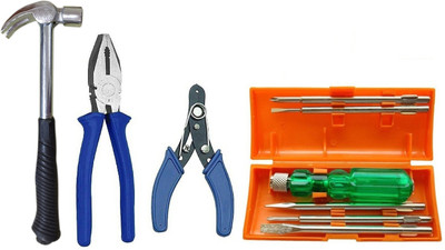Inditrust new 4pc hand tool kit Plier Wire cutter Claw hammer 6in1 Screwdriver set Hand Tool Kit(4 Tools)