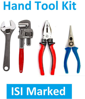 Sauran Pack of 4 ISI Marked Combination Hand Tool Set (KIT43) Hand Tool Kit(4 Tools)