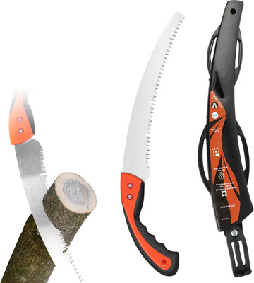Verilux Heavy Duty Hand Saw with Protective Sheath for Gardening Heavy Duty SK5 Hand Saw with Sheath 360mm Curved Serrated for Gardening and DIY Bypass Pruner(Manual)