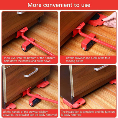 Flaxton Furniture Lifter furniture lifter mover tool set Hand Tool Kit(5 Tools)
