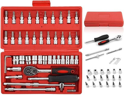 HENGLOBE 46 In 1 Pcs Tool Kit & Screwdriver Power & Hand Tool Kit(46 Tools)