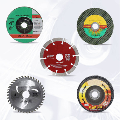 Hillgrove HGACC34M2 5Pcs Angle Grinder Wheels,Metal/Wood/Tile Cutting|Grinding|Flap Disk Hand Tool Kit(5 Tools)