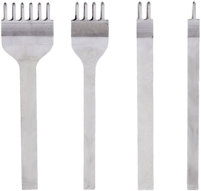 Maxxlite Set 4pcs DIY Leather Craft Tools Hole Punches Stitching Punch Tool Set Prong 4mm Hand Tool Kit(4 Tools)