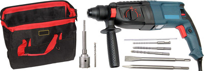 Digital Craft Electric Rotary Hammer with 5pcs SDS Accessories With 50MM Concrete Hole Saw Impact Drill Power Drill 26mm 4 Functions Multifunction Waterproof Hand Tool Storage Carry Bags Power & Hand Tool Kit(7 Tools)