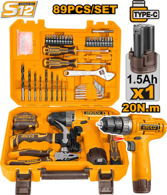 INGCO Power & Hand Tool Kit(89 Tools)