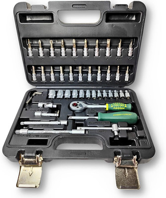 ZIODIC Hand Tool Kit (46 Pcs) Household|1/4 Drive Socket|Screwdriver Wrench Set Power & Hand Tool Kit(46 Tools)