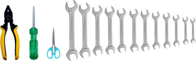 ALYRATOOLS 4-Piece Combination Spanner Tool Set with Plier, Screwdriver & Scissors Hand Tool Kit(4 Tools)