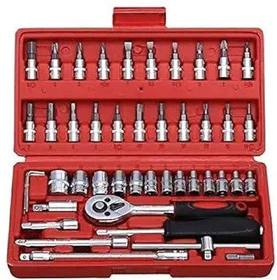 ShopiMoz 46 in 1 Multipurpose Tool Kit; Screwdriver & Socket Set Combination Tool case Hand Tool Kit(46 Tools)