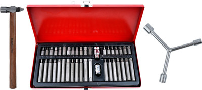 ALYRATOOLS 3-Piece Socket Bit Set with Hammer & 3-Way Socket Wrench Hand Tool Kit(3 Tools)