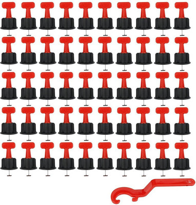 Flemingo Enterprise 50 PCS Tile Leveling System Kit Reusable Tile Leveler Non-magnetic Line Level(5 cm)