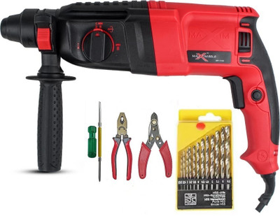 NSK TOOLS Maxim Power Gold26MM Hammer Drill Pistol Grip Drill Rotary Hammer Power & Hand Tool Kit(5 Tools)