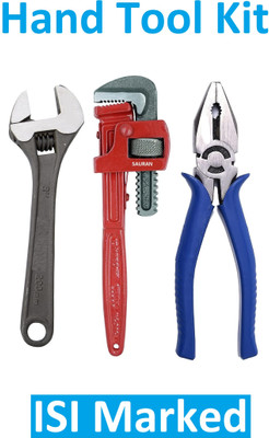 Sauran Pack of 3 ISI Marked Combination Hand Tool Set (KIT17) Hand Tool Kit(3 Tools)