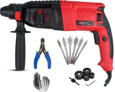 NSK TOOLS Rotary Hammer 26Mm Maxim Power Gold 1300 Watt Power & Hand Tool Kit(5 Tools)